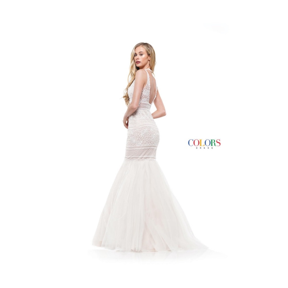 Colors White Beaded Bridal Prom Dress 2219